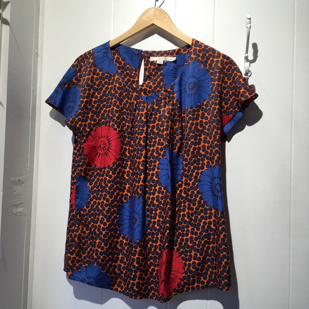 Boden short sleeve silk blouse